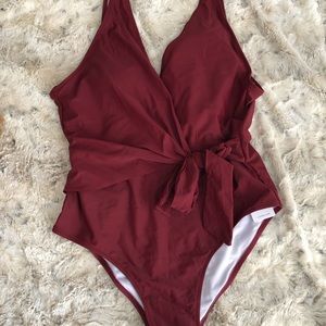 Elegant Dance Solid One-Piece Swimsuit